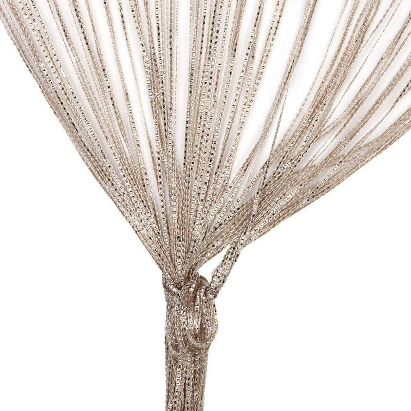Door String Curtain Wall Panel Fringe Window Room Divider Blind Home Patio Bedroom Decorative Tassel Screen Ribbon Strings Strip Silver Thread Screen for Wedding Coffee House MultiColor