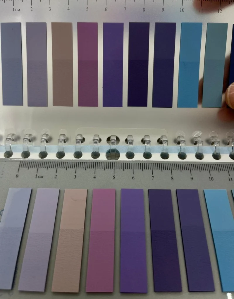 كاغيت جيمي دوكان Paper Ship Shop 10 Colored Ruler Purple and Blue Shades Transparent Pet Index / Index Sticker / Sticky Note / Post-It