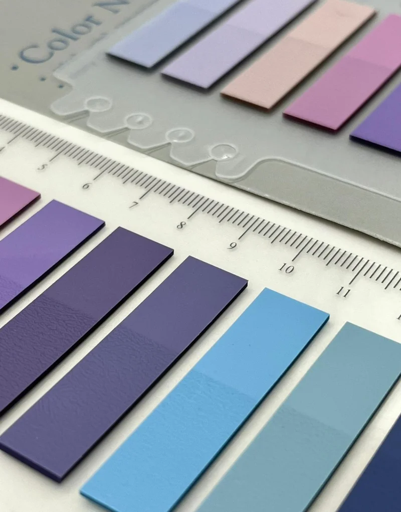 كاغيت جيمي دوكان Paper Ship Shop 10 Colored Ruler Purple and Blue Shades Transparent Pet Index / Index Sticker / Sticky Note / Post-It