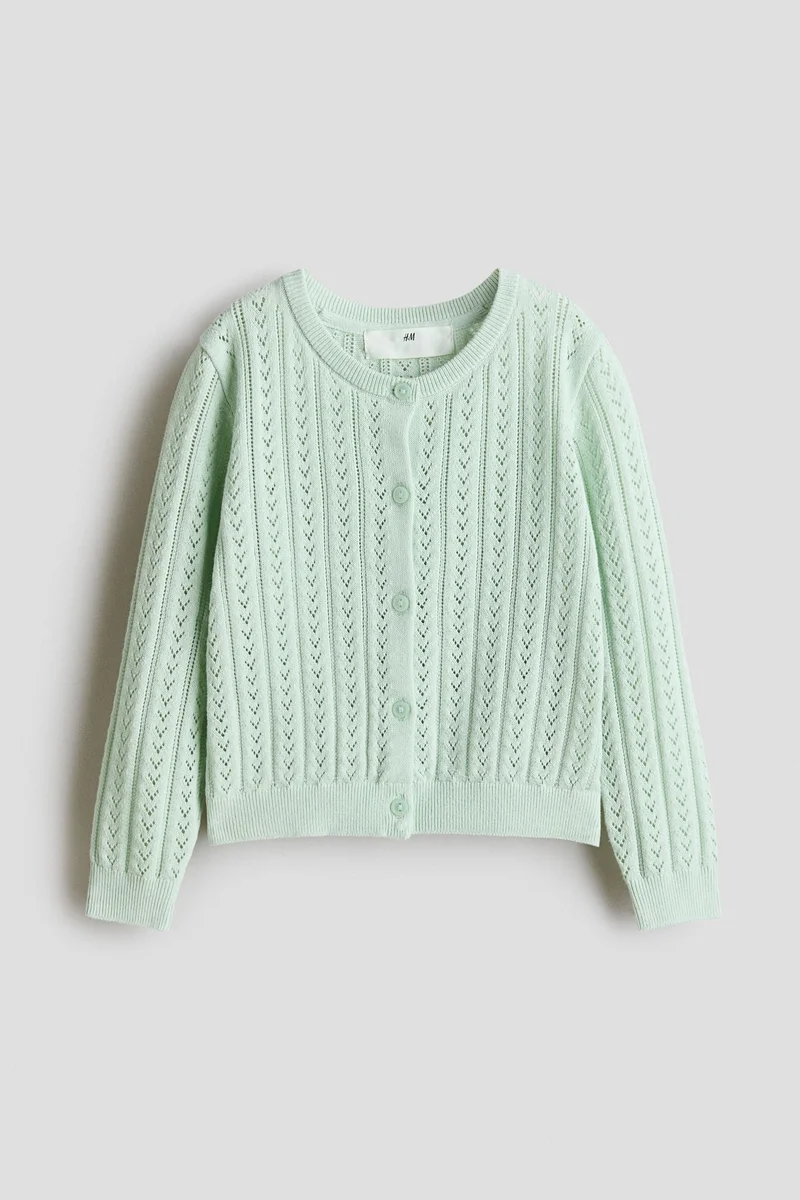 اتش اند ام كارديغان محبوك من القطن بنمط بوينتيل