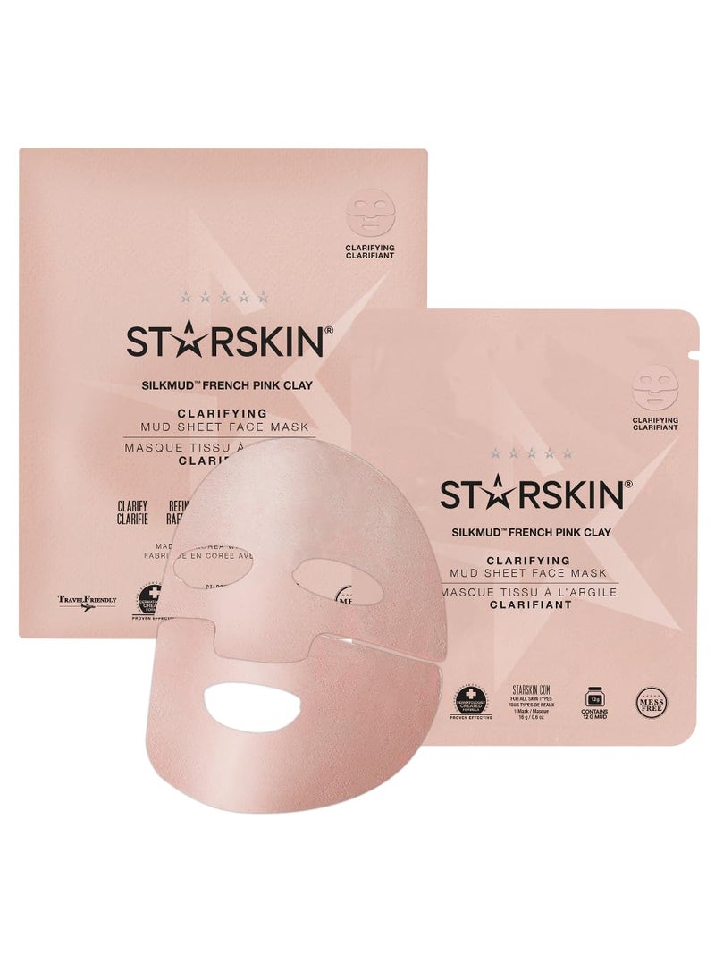 STARSKIN STARSKIN Pore Cleansing Clay Mask Award Winning Clay Mask Mix of French Kaolin  Bentonite Clay Purifies Unblockes Pores Silkmud 