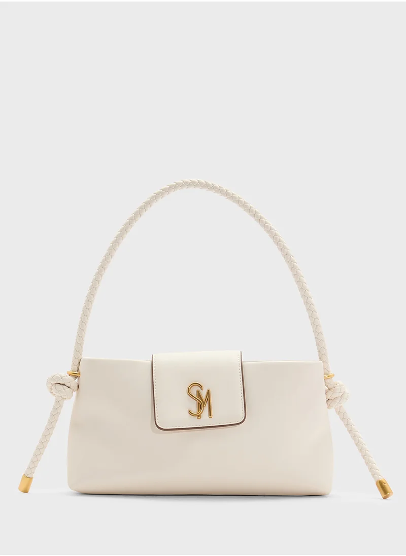 STEVE MADDEN Brooks Logo Detail Flap Over Satchel Bag