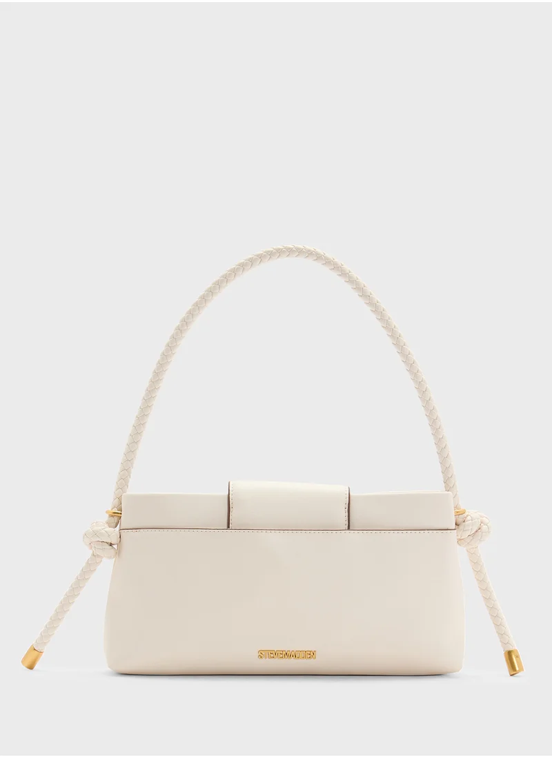 STEVE MADDEN Brooks Logo Detail Flap Over Satchel Bag