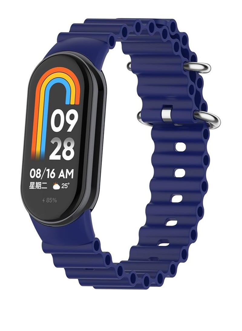 Generic - Ocean Band for Xiaomi Mi Band 9 / Xiaomi Mi Band 8,Adjustable Silicone Stretchy Sport Strap Women Men Replacement Wristband For Xiaomi Smart Band 8 / Xiaomi Smart Band 9 - Image 1