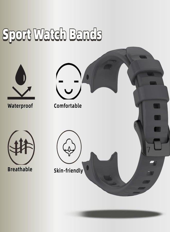 QHBAMD Silicone Watch Band Compatible for Garmin Instinct E 40mm/45mm - Soft Breathable Waterproof Strap for Men Women, Adjustable Sport Wristband with PC Case Bumper (Graphite Grey,40MM) - Image 3