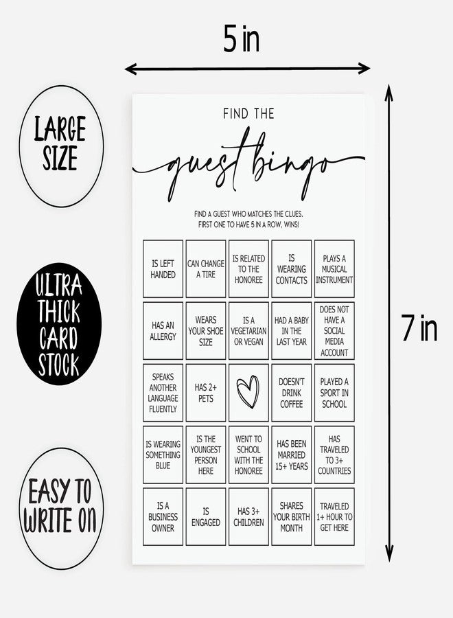 All-Ewired-Up All Ewired Up 50 Find The Guest Bingo Game (50-Cards) Fun Baby Shower Game Activity, Bridal Shower, Wedding Decorations, Rehearsal Dinner, Engagement Party, Gender Neutral Boy or Girl, Minimalist - Image 4