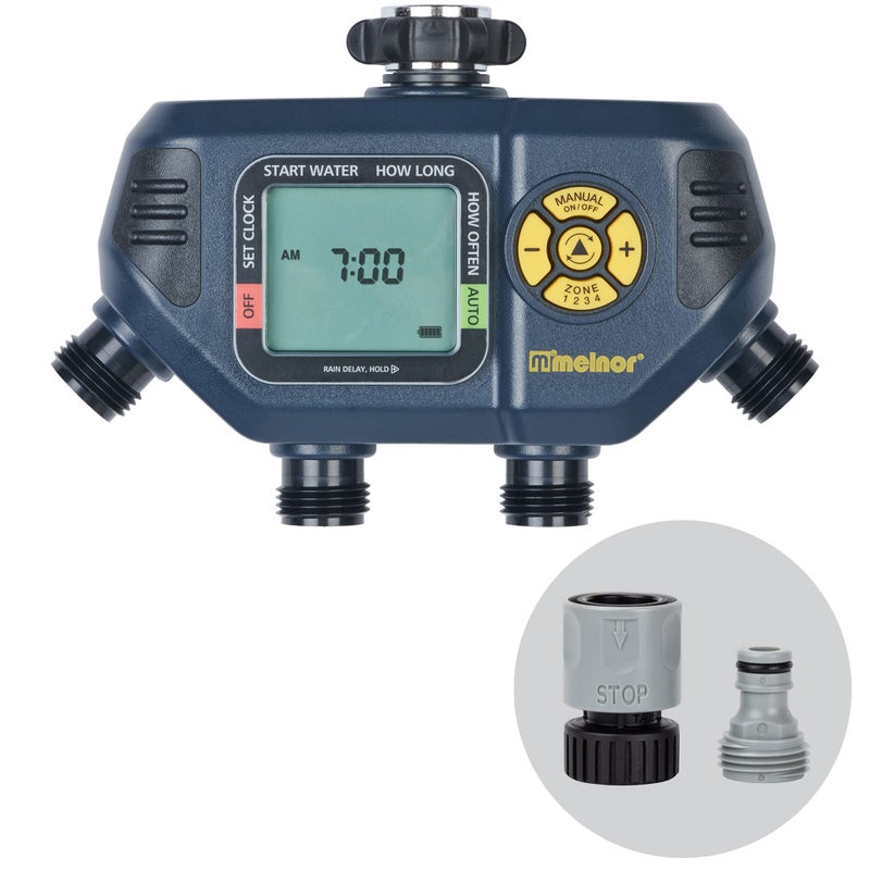 Melnor 65140AMZ 4 Zone Digital Timer, Black, Yellow - Image 1