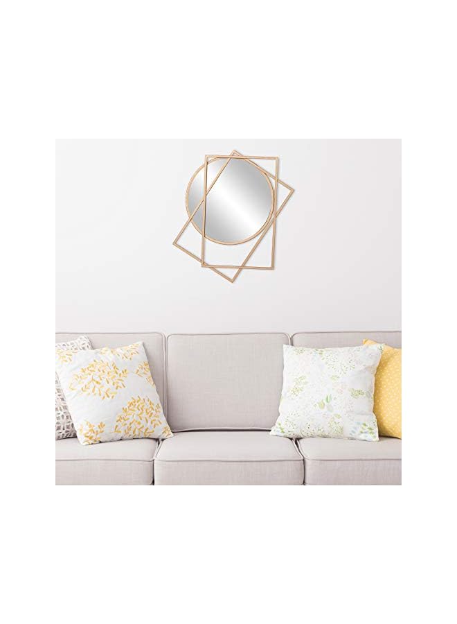 The Bros 21x24 Gold Layered Geometric Accent Mirror - Image 2