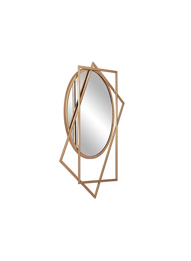 The Bros 21x24 Gold Layered Geometric Accent Mirror - Image 4