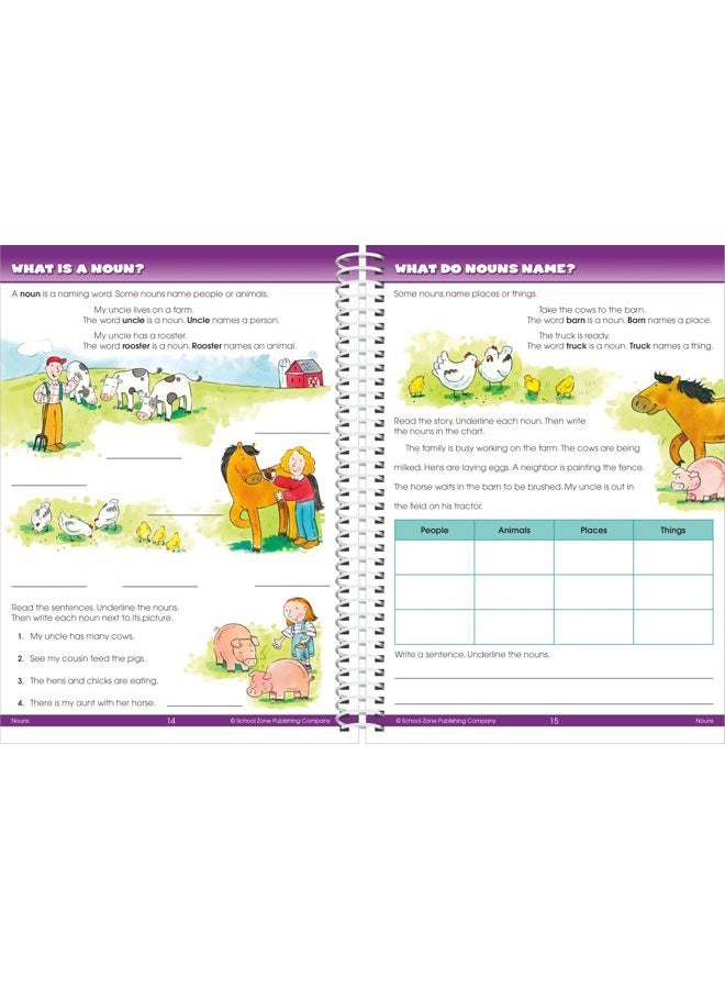 School Zone Big Second Grade Workbook - 320 Spiral Pages, Ages 7 to 8, 2nd Grade, Word Problems, Reading Comprehension, Phonics, Math, Science, and More (Big Spiral Bound Workbooks) - Image 2