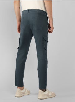 Dennis Lingo Men's Steel Grey Tapered Fit Cargo Pants  - Image 3