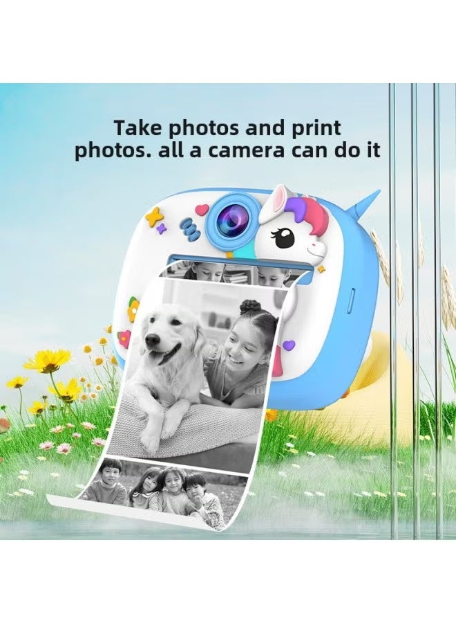 ELTRAZONE Kids Digital Camera Instant Print HD Dual Camera, Cartoon Unicorn Design, 2 Paper Rolls - Image 5