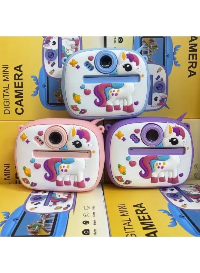 ELTRAZONE Kids Digital Camera Instant Print HD Dual Camera, Cartoon Unicorn Design, 2 Paper Rolls - Image 3