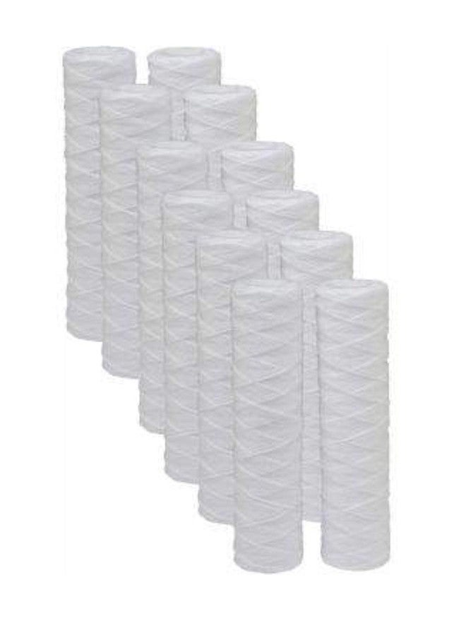 CFS - 12 Pack String Wound Sediment Water Filter Cartridges Compatible with SWC-25-1020 Models - Remove Bad Taste and Odor - Whole House Replacement Filter Cartridge - 20 Micron - 10" x 2.5"