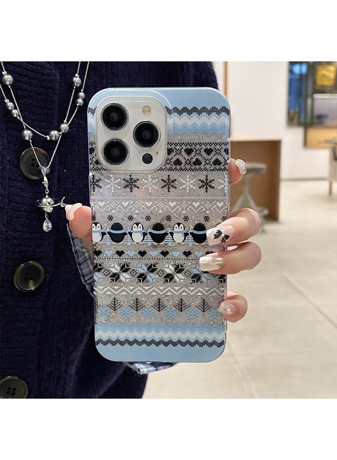 NIBEMINENT Colored Atmosphere Sand Flow Protective TPU Case Cover For iPhone 14 Pro Max, Penguin - Image 3