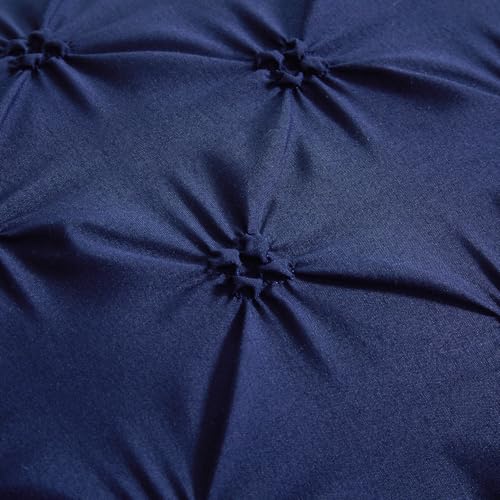 Vaulia Lightweight Microfiber Decorative Pillow Shams, Pinch Pleat Design Standard Size 20"x 26", Navy Blue 2 Pack - Image 3