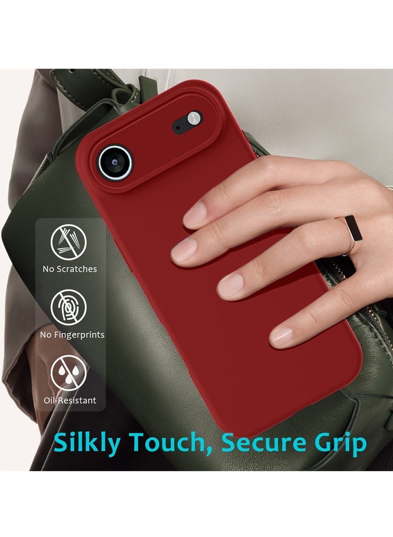 ELTRAZONE Premium Soft Liquid Silicone Case for Apple iPhone 17 Air 5G (2025) – Slim Shockproof Full Body Protective Cover with Anti-Scratch Microfiber Lining – Smooth Matte Finish – Red (MCRPSN) - Image 2