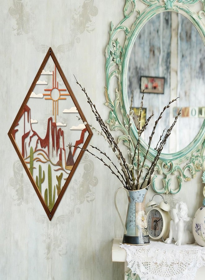 Resama Metal Cactus Wall Decor Natural Themed Metal Wall Art Featuring Plant and Desert Designs Modern Cactus Decor for Office Home Living Room Bathroom Housewarming(13.7x9.2, Brown) - Image 2