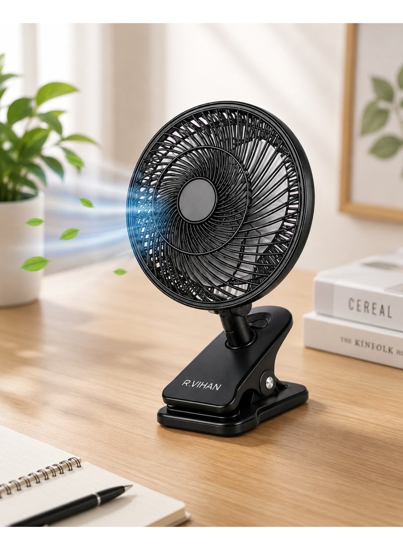 Dreamzon Portable Mini Clip Fan | USB Powered Desk Cooling Fan | Strong Airflow | Quiet Operation | Compact & Lightweight | Home, Office, Bedroom & Travel Use - Image 3
