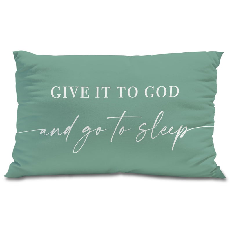 Knibeo Give It to God and Go to Sleep  Decorative Pillows Cover for Bed  Throw Pillows Cover for Bed 12x20 Inch Pillow Case Decorative Bed Pillows Cover for Bedroom Room(12x20 Green) - Image 1