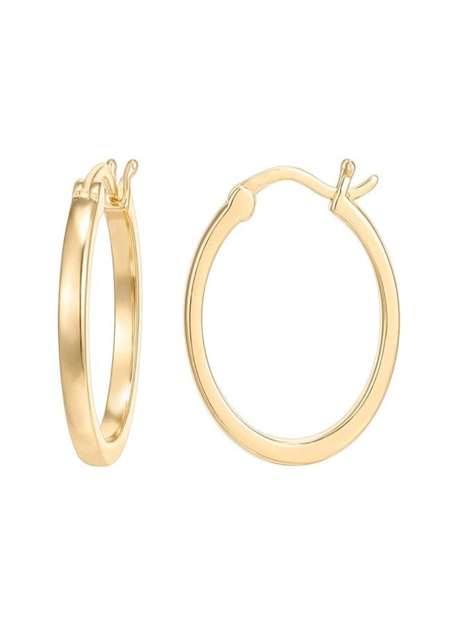 Aaishwarya 14K Gold Plated Thin Hoop Earrings for Women and Girls | Water-Resistant Anti-Tarnish Jewels| Classic Minimal Hoops | Lightweight & Everyday wear Jewelry | Jewellery Gift - Image 1