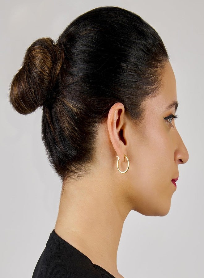 Aaishwarya 14K Gold Plated Thin Hoop Earrings for Women and Girls | Water-Resistant Anti-Tarnish Jewels| Classic Minimal Hoops | Lightweight & Everyday wear Jewelry | Jewellery Gift - Image 3