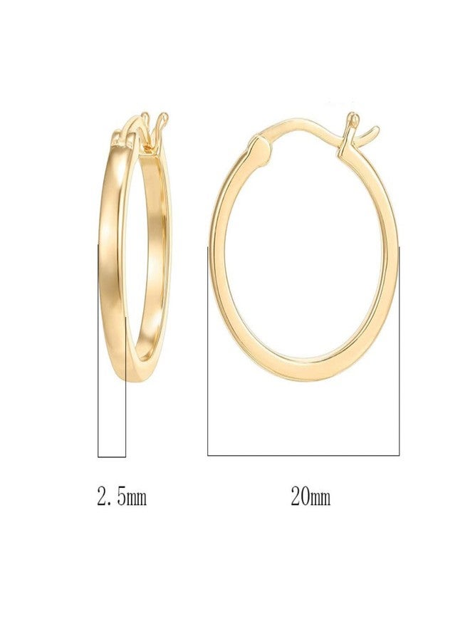 Aaishwarya 14K Gold Plated Thin Hoop Earrings for Women and Girls | Water-Resistant Anti-Tarnish Jewels| Classic Minimal Hoops | Lightweight & Everyday wear Jewelry | Jewellery Gift - Image 5