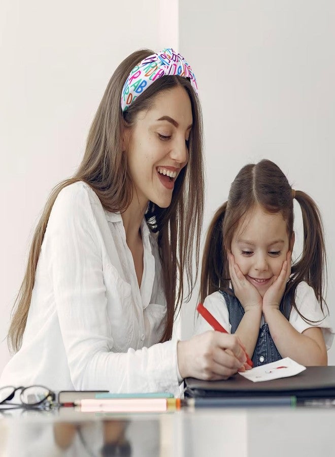 YAHPERN Teacher Headband for Women Wide Knotted Headbands Pencil Crayon School Headband Teacher Appreciation Gifts - Image 2