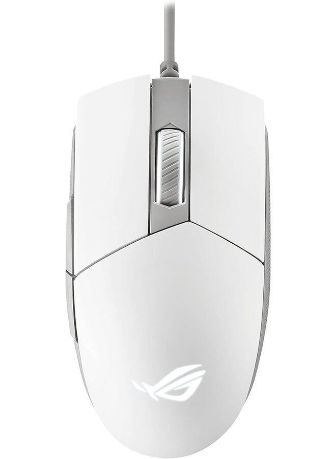 ASUS ROG Strix Impact II Moonlight White Gaming Mouse | Ambidextrous and Lightweight Design, 6200 DPI Optical Sensor, Push-Fit Hot Swappable Switches, Aura Sync RGB Lighting, Minimal Design White - Image 1