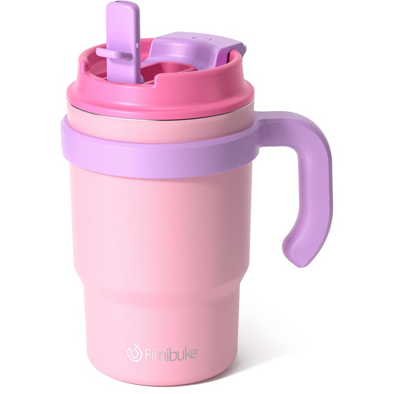 Fimibuke Kids Insulated Tumbler with Handle Straw 16oz Leak Proof Toddler Tumbler with SipSwig 2in1 Lid BPA FREE 188 Stainless Steel Kids Water Bottle Drinking Cups Travel Mugs for Boys Girls