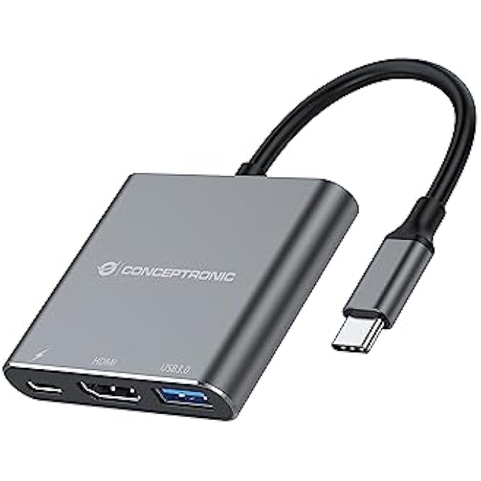 Conceptronic DONN018 HDMI USB -A 3.0 USB-C PD 100W USB-C ADAPTER - Image 1