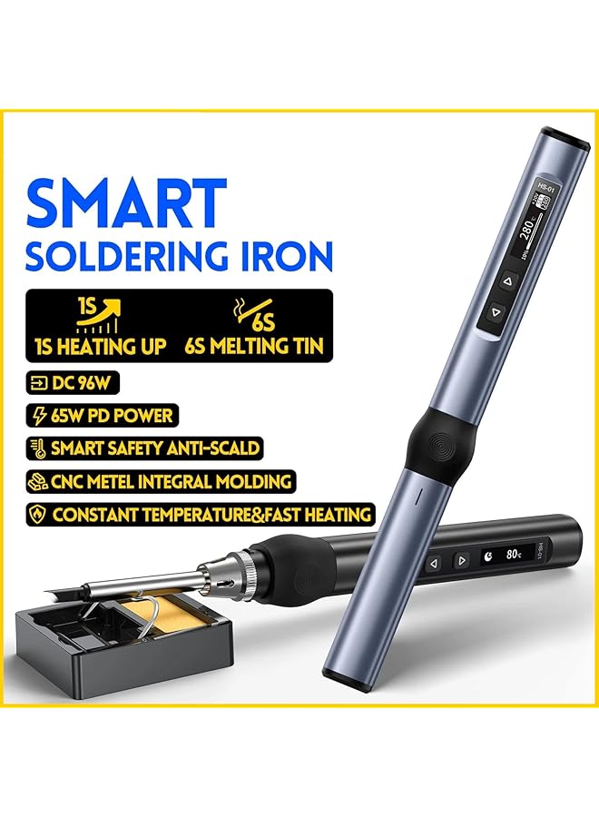 erorex Soldering Iron Kit Soldering Iron Portable Soldering Iron Soldering Kit For Electronics Non Slip Handle Dc9‑24V Soldering Iron Set For Maintenance Black - Image 4