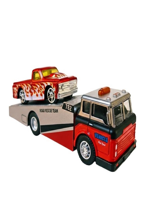 eToymart Toy Transport Truck with Rescue Car for Toddlers | Friction Powered Car Carrier Truck Toy, Kids Vehicle Playset for Boys & Girls Ages 3+(Multicolor) - Image 1
