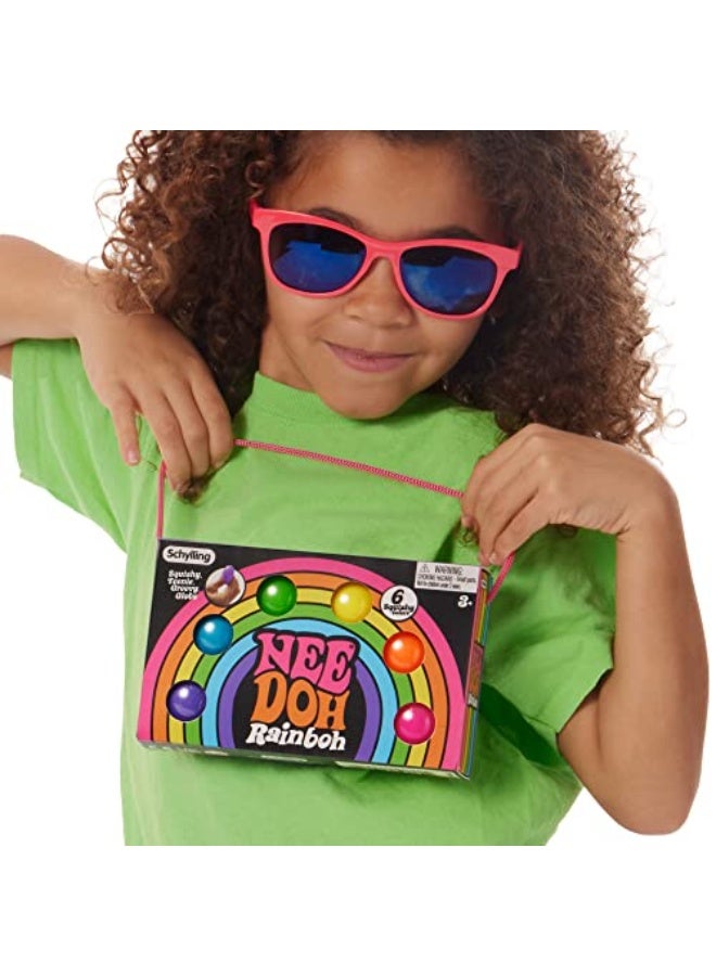 Schylling NeeDoh Rainboh Teenie - Sensory Squeeze Toy - Contains 6 Mini Groovy Globs - 1.5" Wide - Multicolored - Image 5