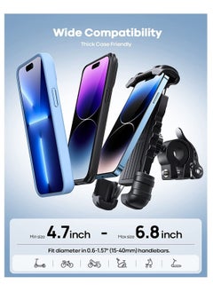 Lamicall Bike Phone Holder and Motorcycle Phone Mount Lamicall Motorcycle Handlebar Cell Phone Clamp Scooter Phone Clip for Types of Phones cycling phone mount  - Image 5