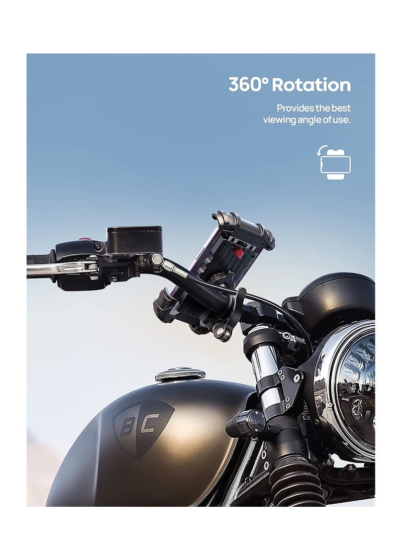 Lamicall - Bike Phone Holder and Motorcycle Phone Mount Lamicall Motorcycle Handlebar Cell Phone Clamp Scooter Phone Clip for Types of Phones cycling phone mount - Image 1