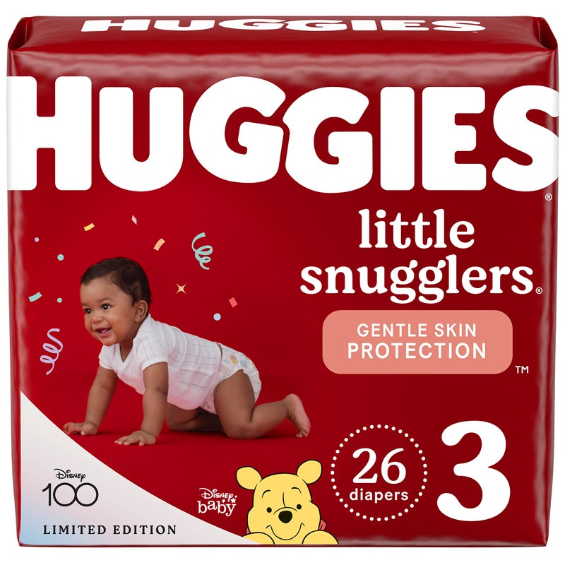 Huggies Little Snugglers Baby Diapers, Size 3 (16-28 lb.), 26 Ct, Jumbo Pack (Packaging May Vary) - Image 1