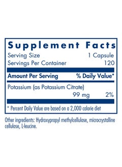 Allergy Research Group Potassium Citrate Pure Well Absorbed Potassium 120 Vegetarian Capsules  - Image 3