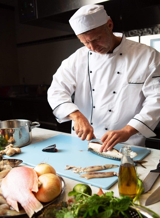 Thirteen Chefs Commercial Blue Cutting Board - 24 x 18 Extra Large for Fish, Seafood and Shellfish, 1/2" Thick HDPE Plastic NSF Approved for Restaurants - Image 2