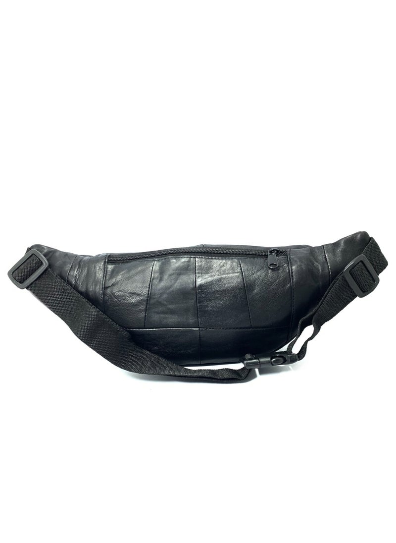 FOCUS - Focus Genuine Leather Waist Pouch Travel Haj Umrah PCH-111 (Black) by Milano Leather - Image 1