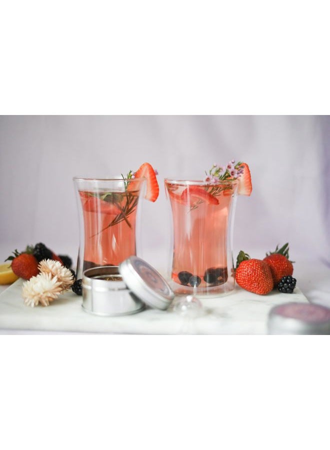 Teabloom Modern Insulated Glass Tea Cups, Glass Tea Cup Set of 6 Double Walled Glasses (6 oz / 177 ml) - Milano Collection - Image 3