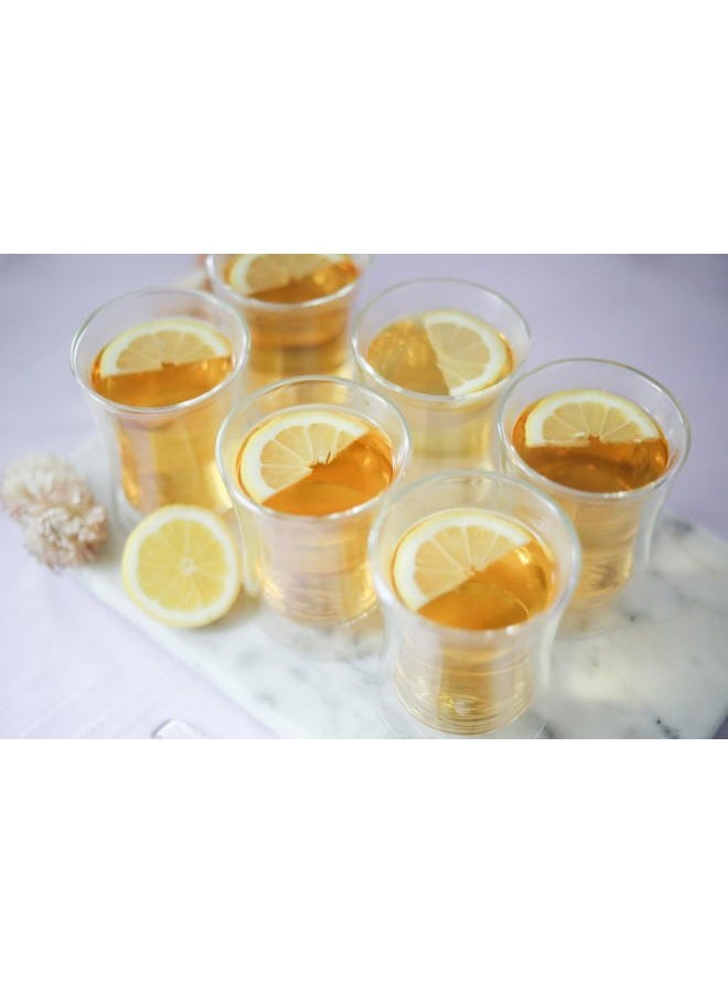 Teabloom Modern Insulated Glass Tea Cups, Glass Tea Cup Set of 6 Double Walled Glasses (6 oz / 177 ml) - Milano Collection - Image 2