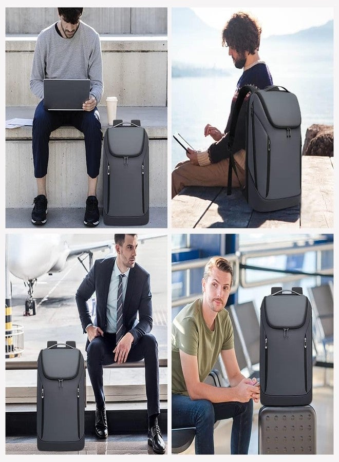 HATCHMATIC Business Backpack 15.6 Inch USB Charging Port Travel Durable Backpack Backpack Waterproof fit Backpack For Office/Schools (Grey) - Image 5