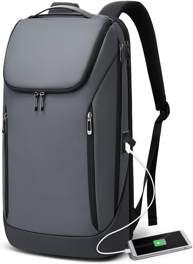 HATCHMATIC Business Backpack 15.6 Inch USB Charging Port Travel Durable Backpack Backpack Waterproof fit Backpack For Office/Schools (Grey) - Image 1