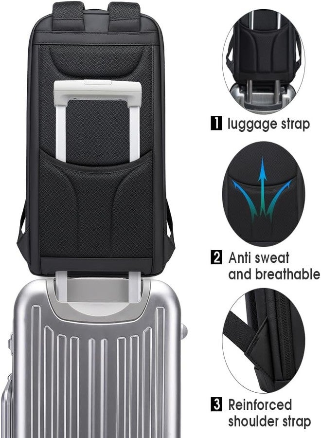 HATCHMATIC Business Backpack 15.6 Inch USB Charging Port Travel Durable Backpack Backpack Waterproof fit Backpack For Office/Schools (Grey) - Image 4