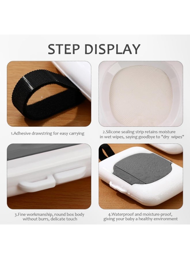 سونسر حامل مناديل مسافر، عبوة من قطعتين، صندوق قابل لإعادة الاستخدام مع موزع معلق، رمادي - Image 3