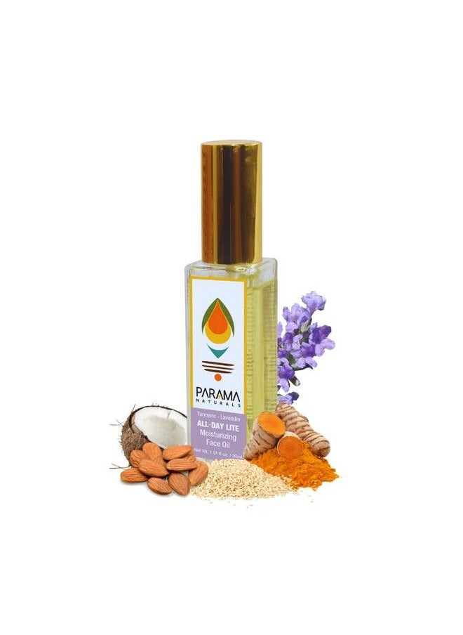 PARAMA NATURALS - Lavenderturmeric All Day Lite Moisturizing Face Oil 30Ml For Skin Brightening & Radiant Glow Antiaging Nongreasy Oil Sensitive & Acneprone Skin. - Image 1