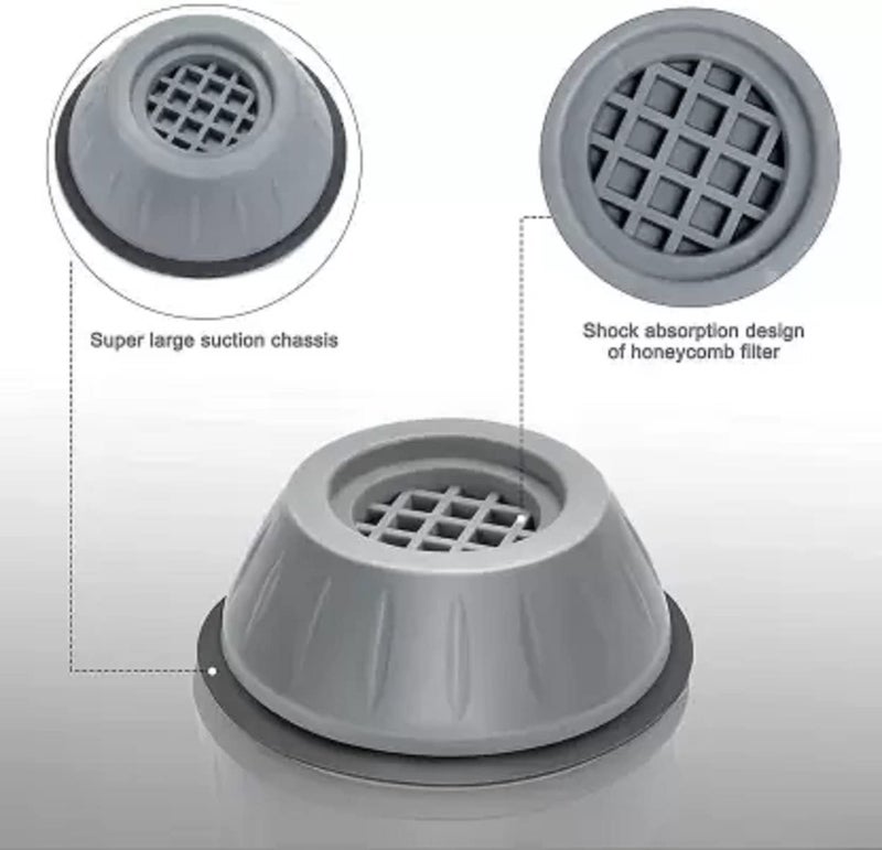 Shopfleet Shopfleet Anti Vibration Rubber Pad with Suction Cup Feet for Support Heavy Appliances Like Washing Machine Fridge Generator Washer Dryer Multicolor - Image 2