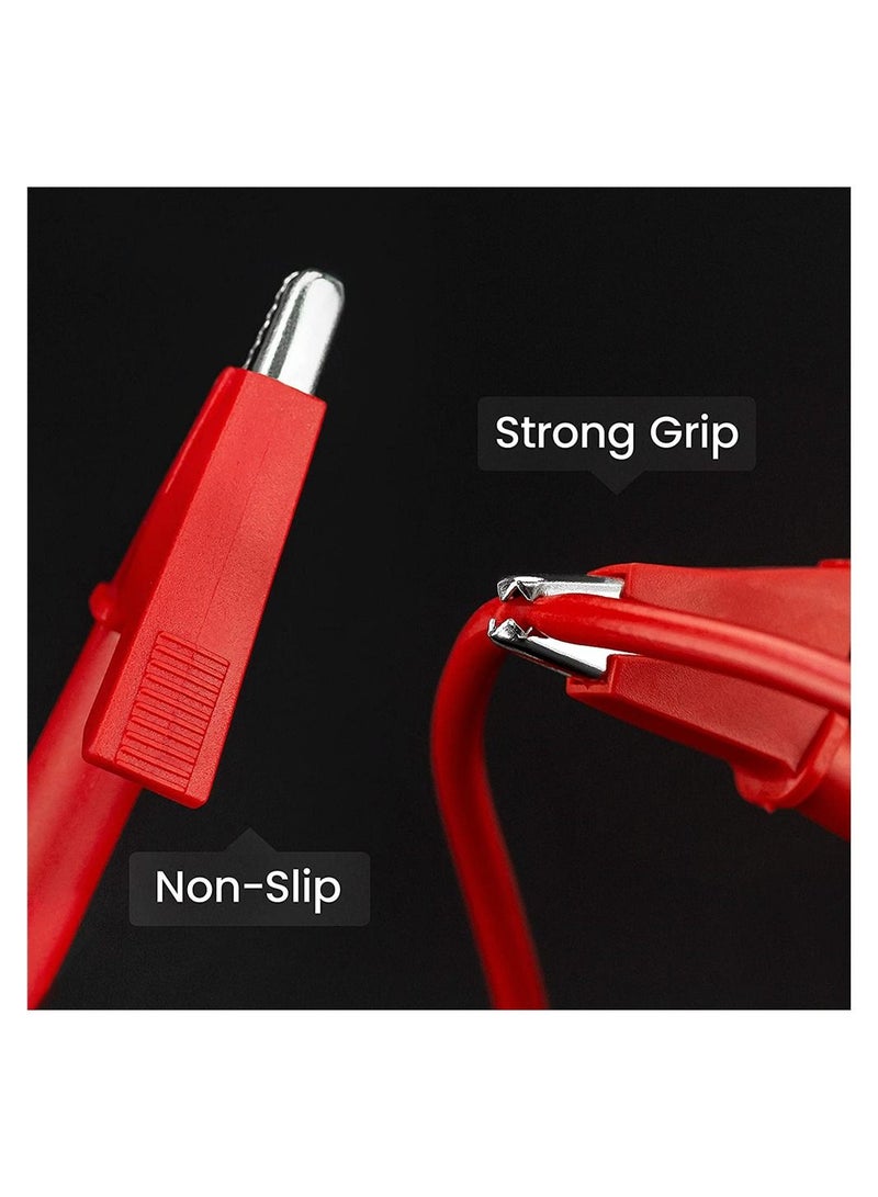 SYOSI 2 Piece Alligator Clips Electrical Test Lead Set, 15A Jumper Heavy Duty with Protected Copper Clips, High Quality Silicone Cable for Electrical Testing 39 Inch - Image 3