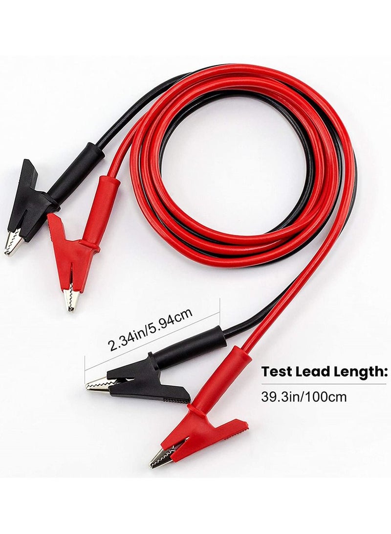 SYOSI 2 Piece Alligator Clips Electrical Test Lead Set, 15A Jumper Heavy Duty with Protected Copper Clips, High Quality Silicone Cable for Electrical Testing 39 Inch - Image 5